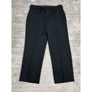 Savane Dress‎ Pants Mens 36x30 Black Polyester Blend Straight Leg Casual